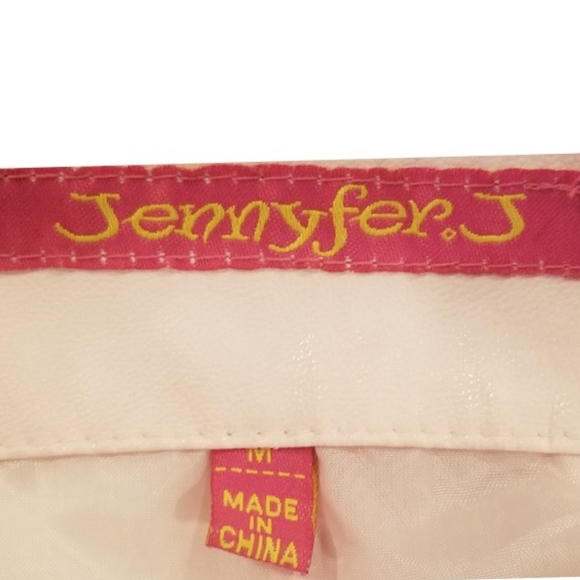 Jennyfer J Pink Vinyl Belted Coat. Size Medium - Picture 5 of 6